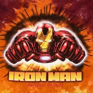 Iron Man Shirt Mens Medium Tie Dye Universal Studios Marvel Tee Avengers Hero